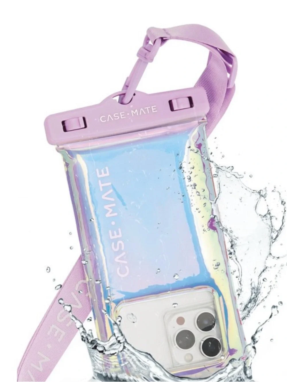 case-mate Iridescent Lavender Waterproof Floating Phone Case Crossbody